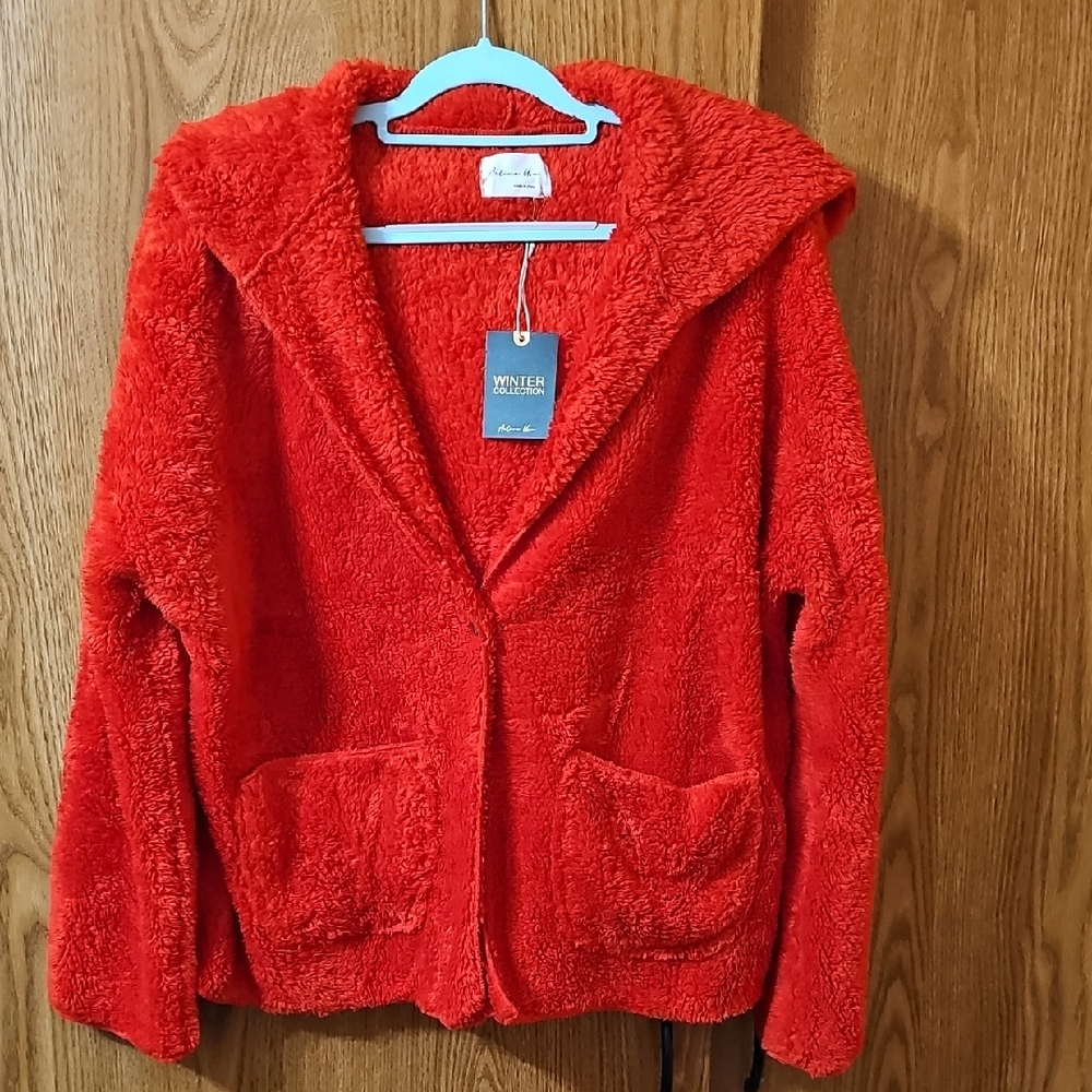 Women's Vibrant Red Teddy Jacket